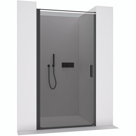 CERANO Sprchové otočné dveře Porte L/P - 8 mm - černá matná, grafitové sklo - 80x195 cm