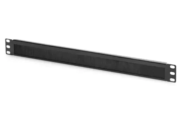 DIGITUS 19" panel pro správu kabelů černý / Rack příslušenství / 1U / otevřený kartáčový design (DN-97661)