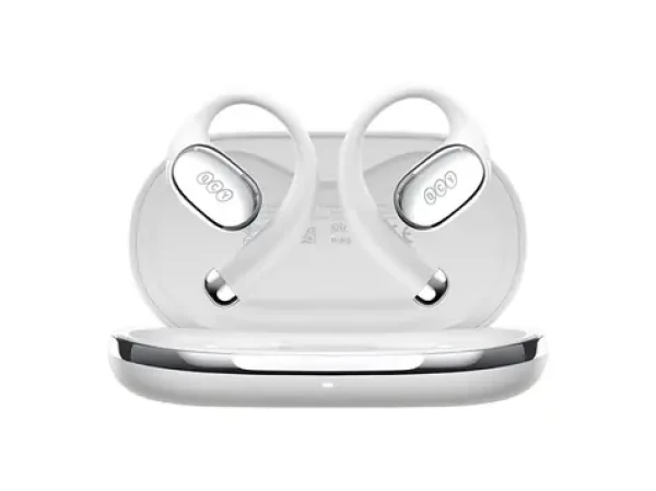 QCY Crossky R70 šedá / Bezdrátová sluchátka s mikrofonem / TWS / Bluetooth 6.0 / IPX5 / dobíjecí box (CT02 grey)