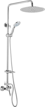 JB Sanitary Sprchová sestava s baterií SLIM s horním vývodem, průměr 25cm, s příslušenstvím SA 56 011 12 6