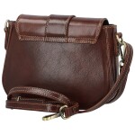 Luxusní dámská kožená crossbody kabelka Delami Vera Pelle Aviva, tmavě hnědá