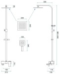 REA - Sprchový set s baterií 150mm Fort černá matná REA-P9861