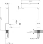 MEXEN/S - Andres granitový dřez s odkapávačem včetně baterie Rita, černá/zlatá metali 6515-75-670300-70