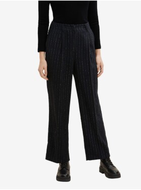 Černé dámské pruhované široké kalhoty Tom Tailor dámské