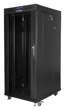 Lanberg FF01-8037-12BL černá / Stojanový rozvaděč / 19" / 37U / 800x1000 mm / Skleněné dveře / LCD displej (FF01-8037-12BL)