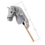 Hobby horse Apollo, šedý kůň na tyči, provázková hříva