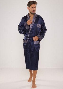 Pánský župan Adam Satyna 940 Tmavě modrá - De Lafense tmavě modrá 3XL