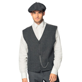Pánský retro set vesta a čepice šedý 33016 Velikost: XL