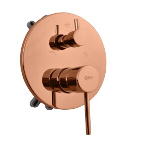 RAV Slezák - SEINA - Vanová/Sprchová baterie podomítková 3-cestná s tělesem a s boxem, Zlatá růžová - kartáčovaná SE987BOXZRK SE987BOXZRK