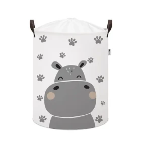 Sipo Koš na hračky se šňůrkou, skládací bavlněný / 43 l, Hippo (SPSBT43)