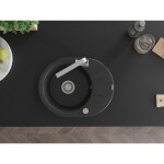 MEXEN/S - Kevin granitový dřez s odkapávačem včetně baterie Rita, černá/stříbrná 6517-73-670300-00