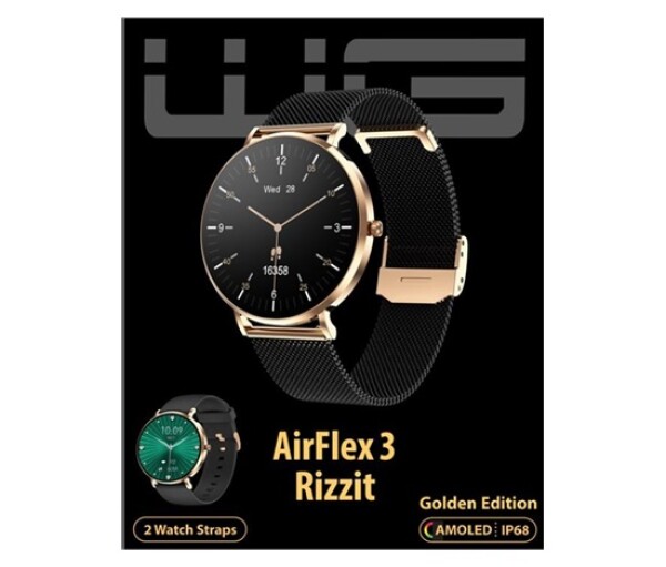 WG - Chytré hodinky WG AirFlex3 Rizz It, dámské, 2x řemínek, zlatá EDF_819016