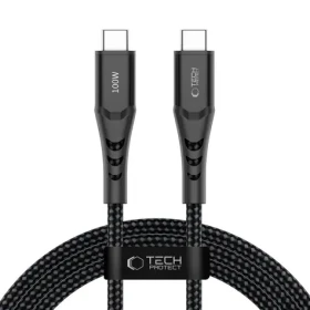 Tech-Protect Ultraboost UB11T černá / Nabíjecí kabel / USB-C - USB-C / PD 100W / QC3.0 / 2 m