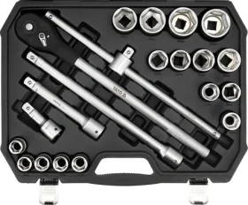 YATO Gola sada 3/4" 21 ks / Sada nástrčných klíčů / 19-50 mm / CrV ocel / plastový kufřík (YT-13351)
