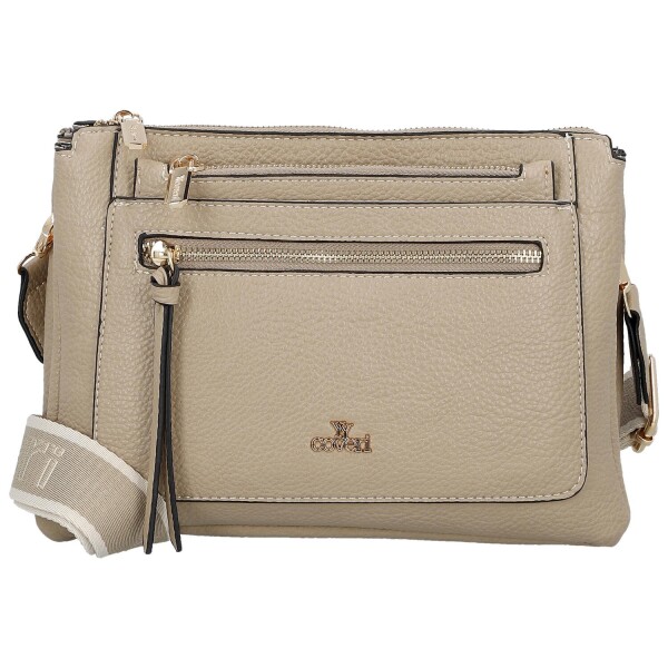 Trendy dámská koženková crossbody kabelka Anita, tmavě béžová