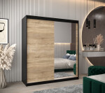 Šatní skříň Abi T2 Barva korpusu: Bílá, Rozměry: 150 cm, Dveře: Černá