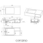 CERANO - Umyvadlo z litého mramoru Semio - nástěnné - bílá matná - 100x46 CER-8050BD80379