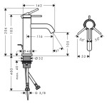 HANSGROHE - Tecturis S Umyvadlová baterie s výpustí, EcoSmart+, kartáčovaný černý chrom 73310340