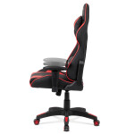 Kancelářská židle houpací mech., černá + červená koženka, plast. kříž