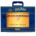 Harry Potter Náramek se stříbrným přívěskem - Brýle a blesk (fialový)