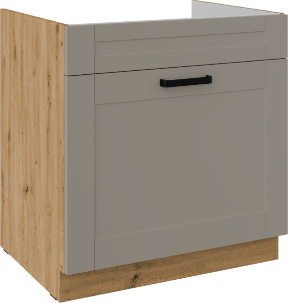 Spodní skříňka pod dřez Luna 80 ZL 1S BB - Premium Box Barva korpusu: Dub artisan, Barva dvířek: Clay Grey