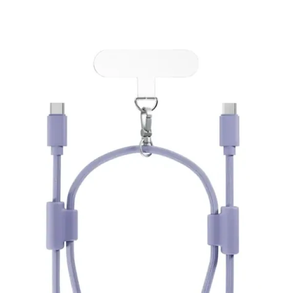 Epico šňůrka na telefon s USB-C na USB-C kabelem 80-145cm fialová (9915102200004)
