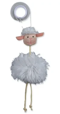 TRIXIE Plyšová hračka ovečka na gumičce bílá / Hračka pro kočky / catnip / 20 cm (G13-45560)