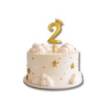 Dortisimo Zápich do dortu číslo 2 s korunkou zlaté