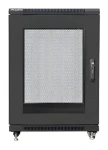 Lanberg FF01 15U 19" černý / Stojanový rozvaděč / 600×800 mm / Flat pack / Perforované dveře / Volně stojící (FF01-6815-23B)