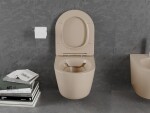 MEXEN - Lena Závěsná WC mísa Rimless včetně sedátka s slow, Duroplast, cappuccino mat 30224064