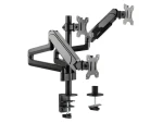 Equip stolní držák pro 3 monitory černá / Stolní držák pro monitor / 17-27" / nosnost 7 kg / VESA 75-100 mm / 360° (650134)