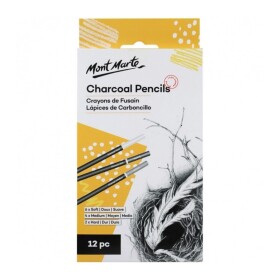 Mont Marte, MPN-0017, Charcoal Pencils, sada uhlů v tužce, 12 ks