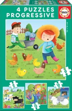 EDUCA Puzzle Zvířátka z farmy 4v1