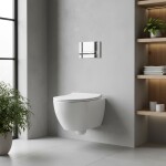 REA/S - Podomítkový WC systém K011A-Q + tlačítka I Brush Chrome KPL-E9561