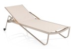 KETTLER DIAMOND hliníkové lehátko s teakovými područkami - taupe / béžová