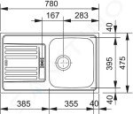 FRANKE - Euroform Nerezový dřez EFN 614-78, 780x475 mm 101.0684.386