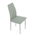 Židle jídelní, zelená látka, šedé kovové nohy