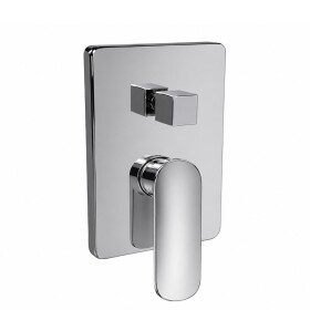 Mereo Sprchová podomítková baterie s přepínačem, Pego, Mbox, hranatý kryt, chrom CB60106PC