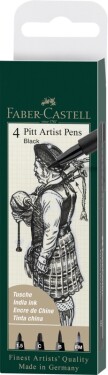 Faber-Castell Pitt Artist Pens sada 4 ks různé hroty černý inkoust