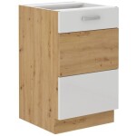 Spodní skříňka pod dřez Artisan 50 ZL 1F BB Barva korpusu: Dub artisan, Barva dvířek: Krémový lesk