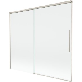 MEXEN/S - Rox vanová zástěna 2-křídlová posuvná 180 x 150, transparent, nikl kartáčovaný 8C9-180-001-97-00
