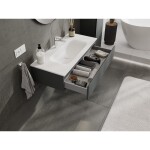 MEXEN/S - Orio koupelnová skříňka 100 cm s umyvadlem Vela, 1 šuplík, grafit mat/bílá mat 91A10-10023-1-BF66-W23M01