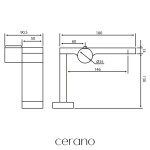 CERANO - Umyvadlová stojánková baterie Gina - nízká - černá matná CER-423598