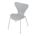 Židle jídelní, šedý plast, čtyřnohá kvová podnož