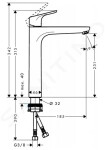 HANSGROHE - Focus Umyvadlová baterie 230, chrom 31532000