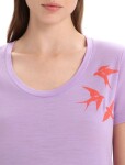 ICEBREAKER Wmns Tech Lite II SS Scoop Tee Swarming Shapes, Purple Gaze velikost: XS