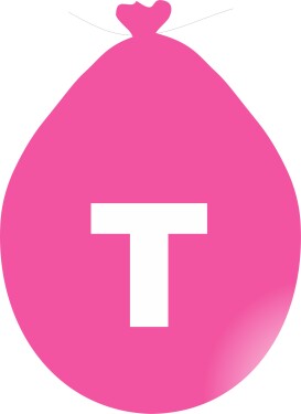 Balónek písmeno T růžové balonky.cz Balónek písmeno T růžové balonky.cz