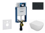 GEBERIT - Kombifix Set předstěnové instalace, klozetu Oudee a sedátka softclose, tlačítko Sigma20, matná černá/černá SANI15CA5110