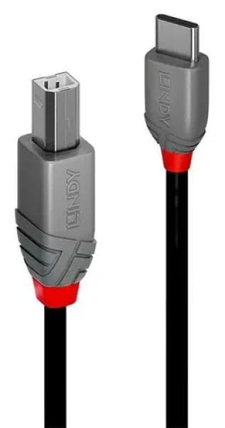 Lindy USB-C - USB-B 1 m černá / Kabel USB / USB 2.0 / 480 Mbit/s (36941)