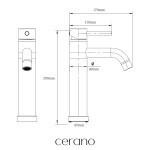 CERANO - Umyvadlová stojánková baterie Selma - vysoká - černá matná CER-428671